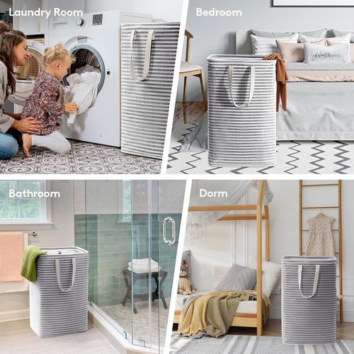 Lifewit Laundry Basket - 80L Collapsible Hamper with Reinforced Handles | Waterproof Design in Black