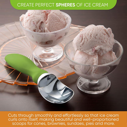 Spring Chef Heavy Duty Ice Cream Scoop - Non-Slip Handle for Easy Serving | Dishwasher Safe, Professional Quality