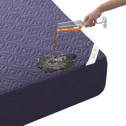BEDLORE Waterproof Mattress Protector - Soft Queen Size Pad with Deep Pocket for 6"-18" Depth | Navy Blue