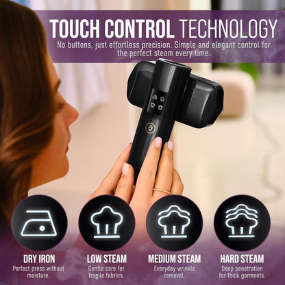 Virellix Travel Garment Steamer & Mini Steam Iron – 1200W Handheld Clothes Steamer, 4 Modes, 20s Fast Heating, Wrinkle Remover for Home & Travel Portable Fabric Steamer for Clothing & Bedding – Black