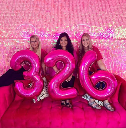 Hot Pink Number 6 Balloon - 40 Inch Giant Foil Balloon for 6th Birthday Party Decorations