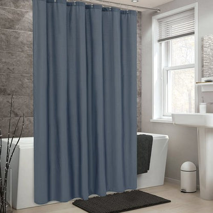 ALYVIA SPRING Stall Fabric Shower Curtain Liner Waterproof - Soft & Lightweight Small Shower Curtain with Magnets for Narrow Stall Size, Machine Washable - 36x72, Stone Blue