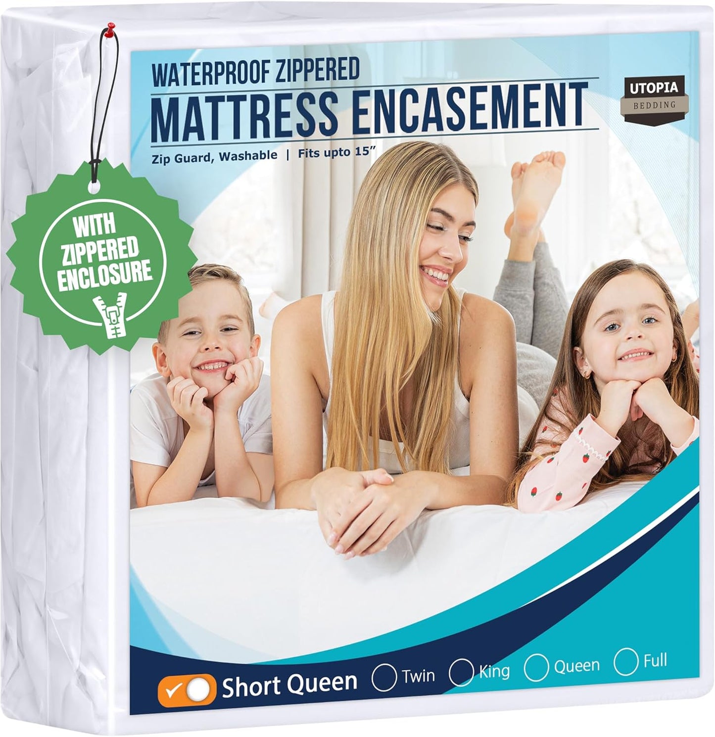 Utopia Bedding Mattress Protector - 100% Waterproof Bed Bug & Dust Mite Proof | Short Queen Size