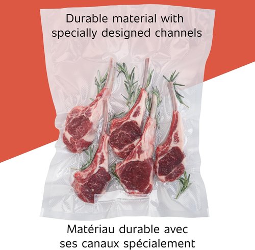 FoodSaver Vacuum Sealer Bags - Custom Fit Airtight Food Storage & Sous Vide | 8" x 20' (Pack of 2)