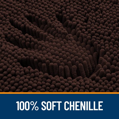 OLANLY Bathroom Rugs 59x24, Extra Soft Absorbent Chenille Bath Rugs, Rubber Backing Quick Dry, Machine Washable Bath Mats for Bathroom Floor, Tub and Shower, Home Decor Accessories, Brown
