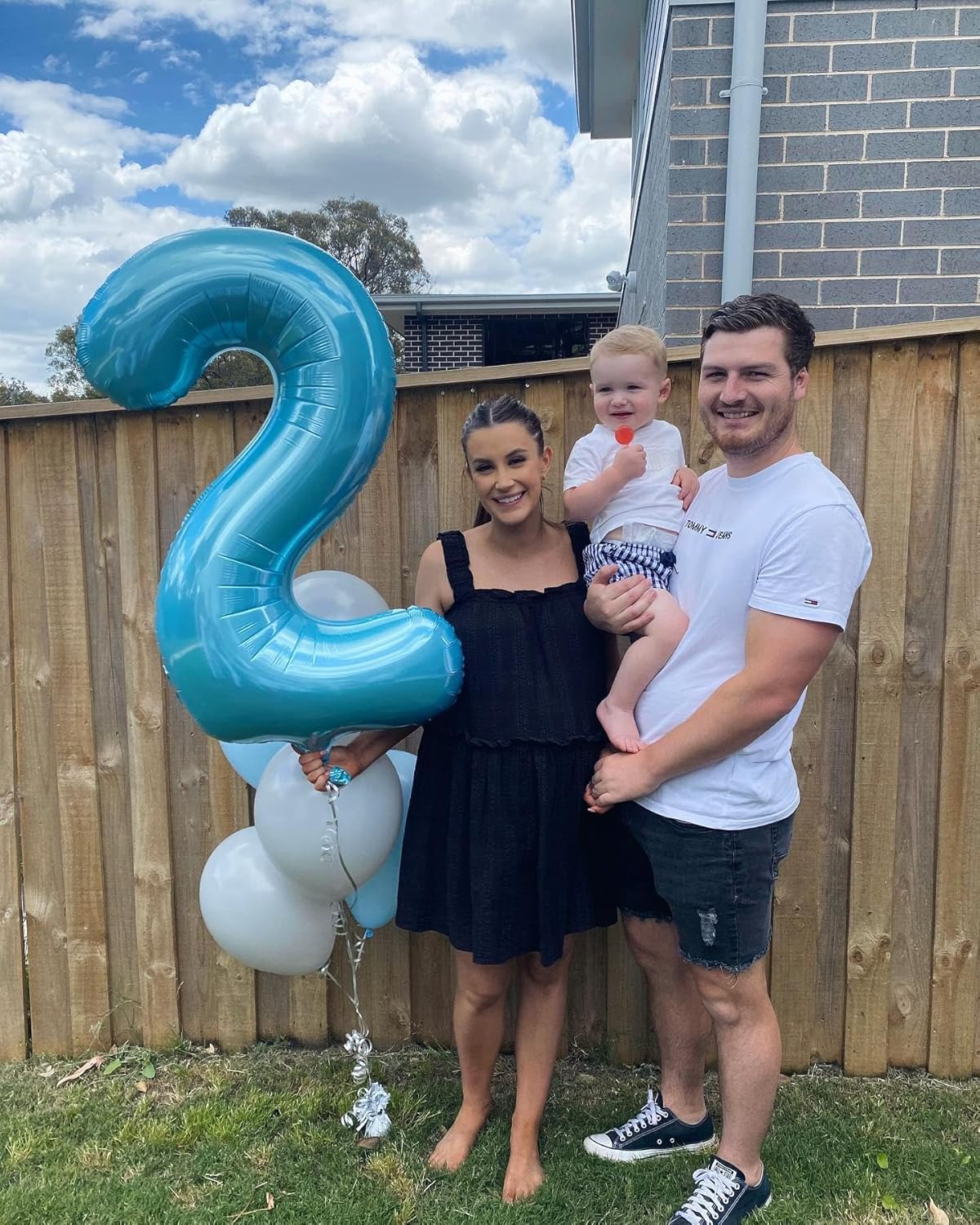 Pearlescent Blue Number 8 Balloon - 40 Inch Birthday Decorations for Boys & Girls