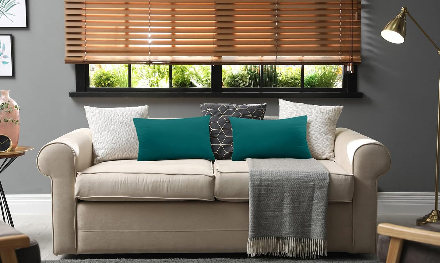 Utopia Bedding 12x20 Pillow Inserts - Set of 2 Dark Teal Decorative Throw Pillows for Sofa & Bed - Soft & Fluffy Cushions
