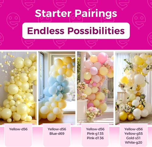 Bezente 36-Inch Pastel Yellow Giant Balloons - 8 Pack Jumbo Latex Balloons for Parties & Events