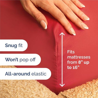 Comfy Breathable & Cooling Bed Sheets Set by [Brand Name] - Luxury 4-Piece Full Size - Ultra-Soft, Deep Pockets, Wrinkle-Free - Oeko-Tex Certified - Red