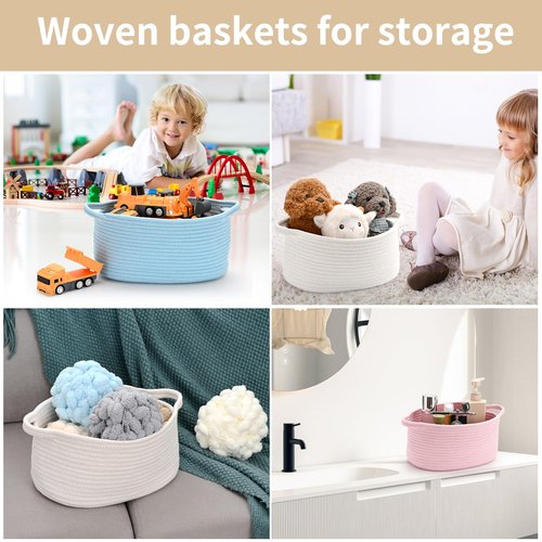 Happyiren Pink Basket – Cute Basket for Girl Women, Perfect for Valentines Day, Baby Shower, Birthdays – Empty Basket for Gifts, Burr, Storage, Nursery, 13 x 9.8 x 5 inches