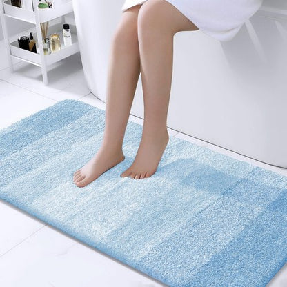 OLANLY Bathroom Rugs Mat 44x24, Extra Soft Absorbent Microfiber Bath Rugs, Rubber Backing, Quick Dry, Machine Washable Bath Mats for Bathroom Floor, Tub and Shower, Home Decor Accessories, Sky Blue