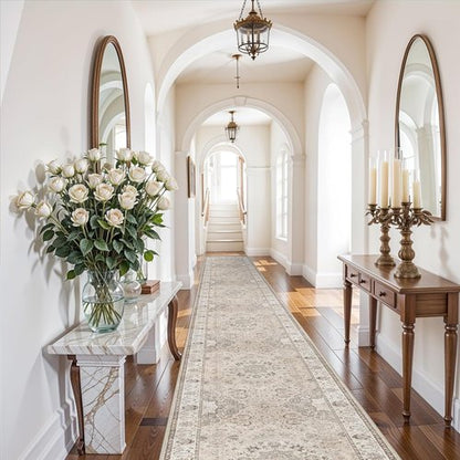 Hallway Washable Runner Rug - Vintage Soft Non-Slip 3x20 Entryway Carpet | Ideal for Kitchen, Bathroom & Living Room