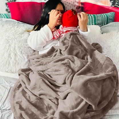 Bedsure GentleSoft Fleece Blankets Twin Size Mocha Brown - 300GSM Lightweight Plush Fuzzy Cozy Soft Blanket for Bed, Sofa, Couch, Travel, Camping, 60x80 inches