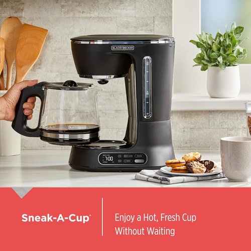 BLACK+DECKER 12-Cup Digital Coffee Maker - Programmable Iced or Hot Coffee, Quick Touch, 4-Hour Keep Warm