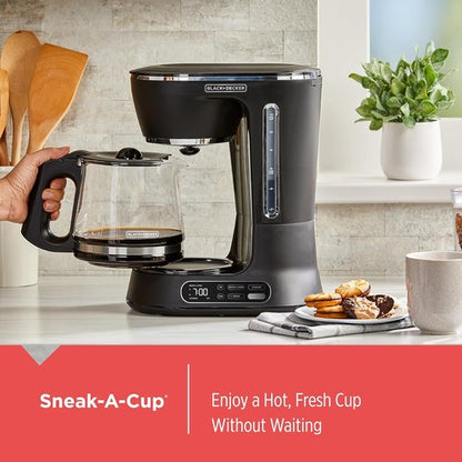 BLACK+DECKER 12-Cup Digital Coffee Maker - Programmable Iced or Hot Coffee, Quick Touch, 4-Hour Keep Warm