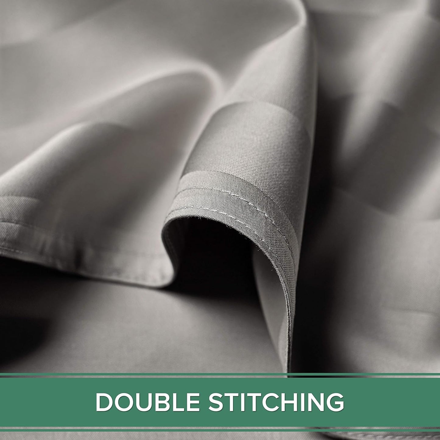 Pure Bamboo Full Bed Sheet Set - 100% Organic Viscose, Luxuriously Soft & Cooling | Jacquard Silver, 2-Year Quality Promise
