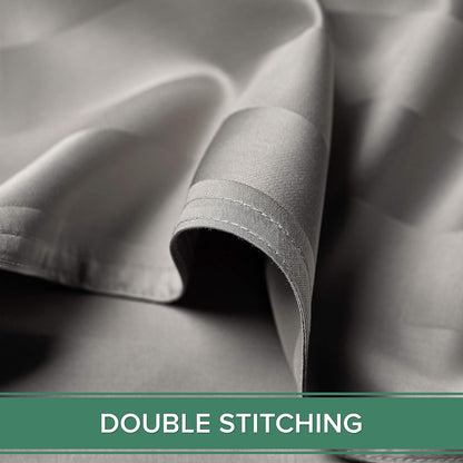Pure Bamboo California King Sheets - 100% Organic Viscose Bed Sheet Set, Soft & Cooling, Jacquard Silver