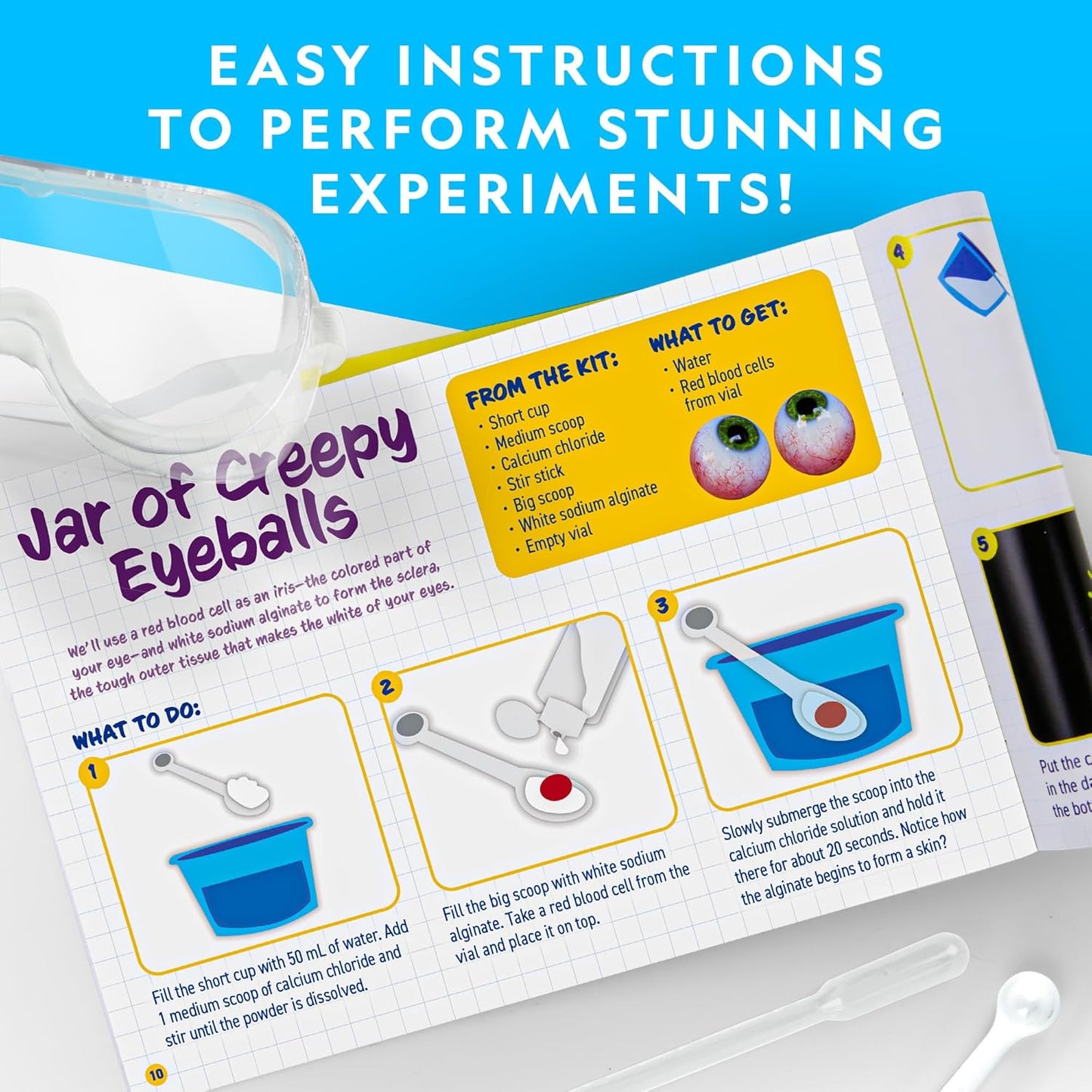 National Geographic Gross Science Kit - 45 Fun Experiments | Dissect a Brain & Make Slime for Kids 8-12