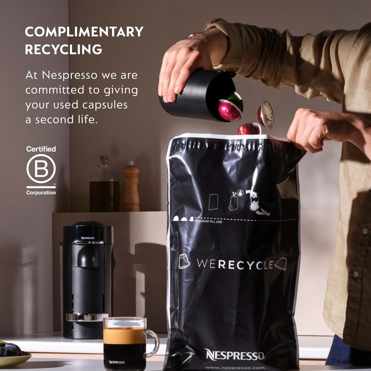 Nespresso Melozio Capsules - Medium Roast Coffee Pods | 30-Count for 7.8oz Brews