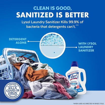 Lysol Laundry Sanitizer - Bacteria Odor Eliminator Detergent Additive | Crisp Linen, 90oz