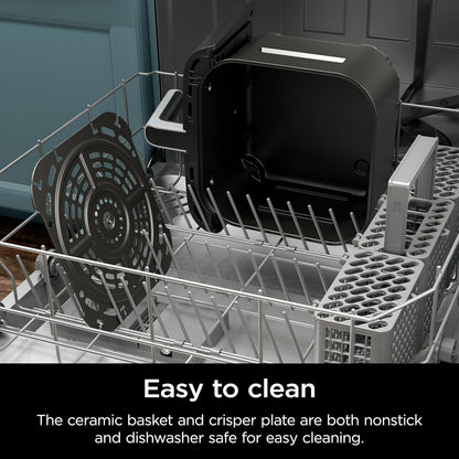 Ninja XL Air Fryer - 6.5 QT Capacity | 6-in-1 Cooking Functions | Nonstick Basket & Recipe Guide | Grey | AF181