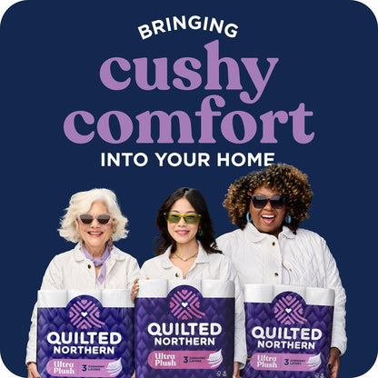 Quilted Northern Ultra Plush Toilet Paper, 32 Mega Rolls = 128 Regular Rolls, 3X Thicker*, 3 Ply Soft Toilet Tissue
