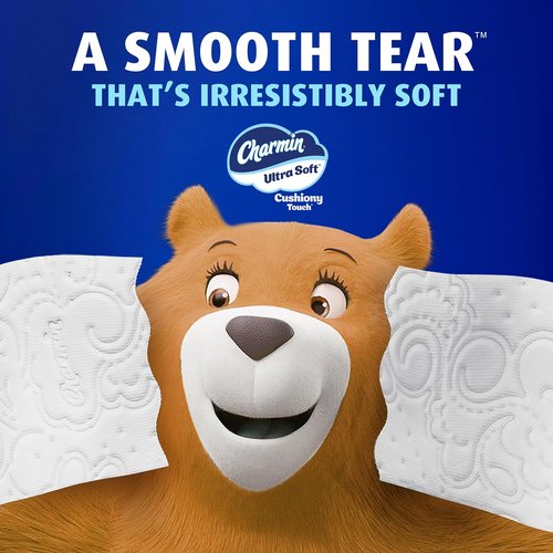 Charmin Ultra Soft Toilet Paper - Cushiony Touch, 18 Family Mega Rolls | 90 Regular Rolls, White