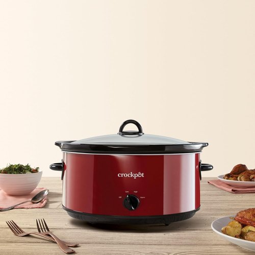 Crock-Pot 8 Quart Express Slow Cooker - Versatile Red Multi-Cooker for Easy Meal Prep