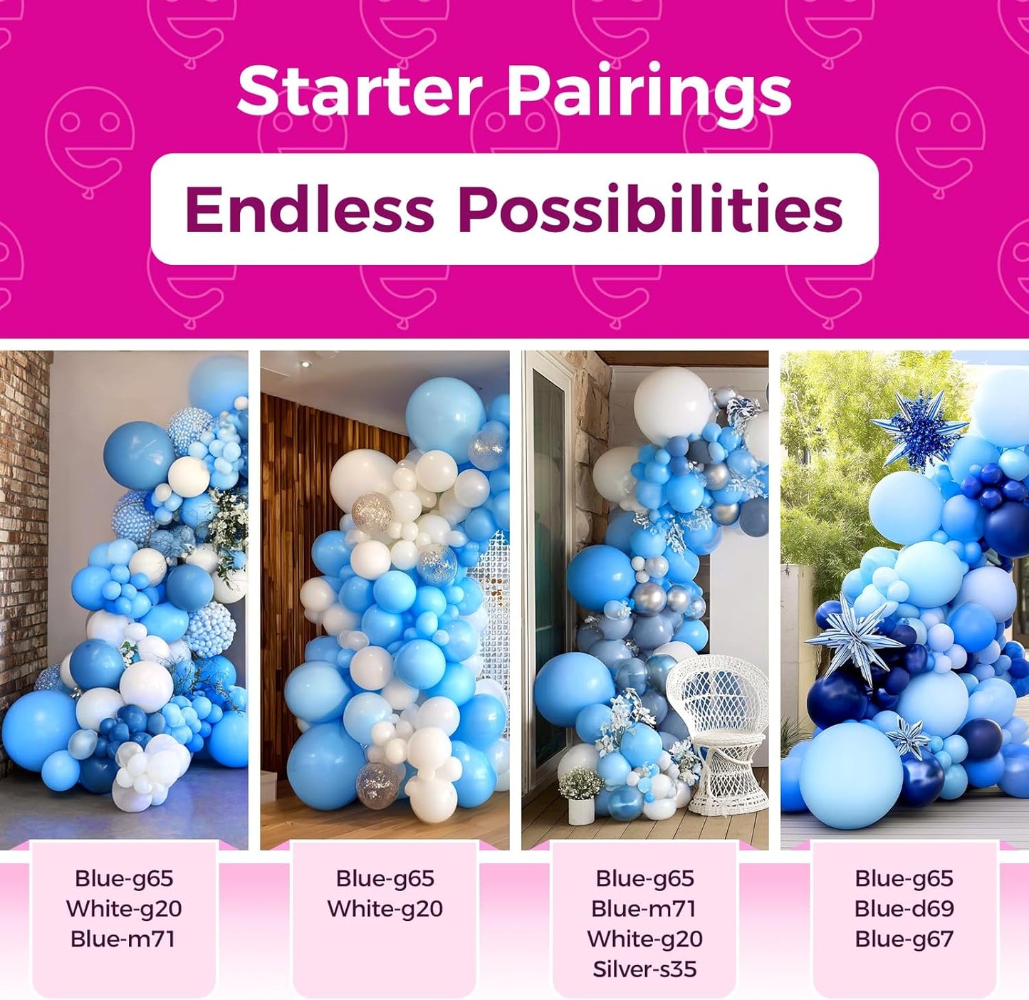 Bezente Blue Balloons - 150 Pack of 5-Inch Matte Light Blue Latex Balloons for Parties & Events
