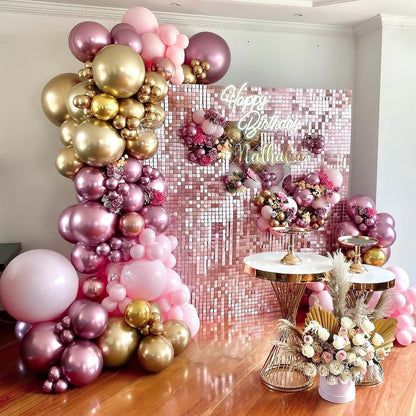 PartyWoo Purple Balloon Garland Kit - 140 Pcs in Various Sizes for Stunning Birthday & Party Decor