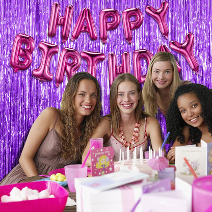 Purple Tinsel Streamers by [Brand Name] - 20 Pack Foil Fringe Backdrop for Parties & Celebrations