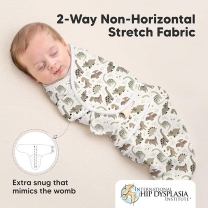 Organic Baby Swaddle Sleep Sacks by [Brand Name] - Soft & Snug for Newborns 3-6 Months | Dino Ridge, Size L