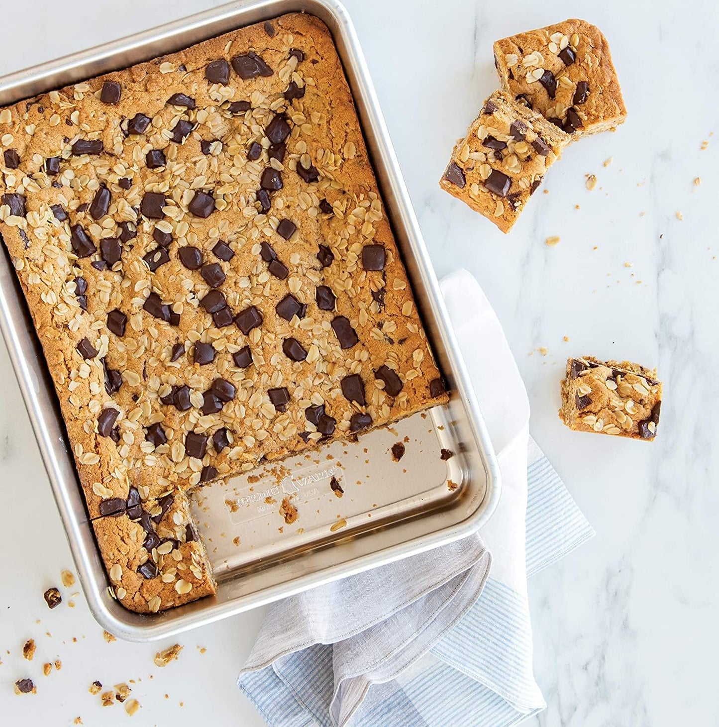Nordic Ware Rectangular Cake Pan - Natural Aluminum, Perfect for Baking | 12.9 x 9.5 x 2.5 Inches