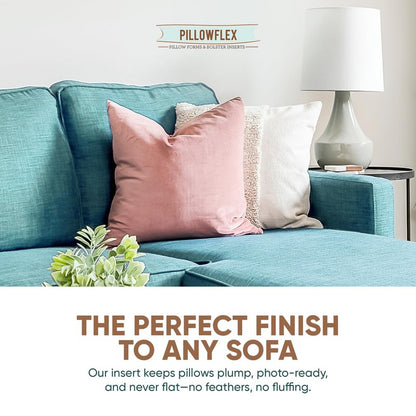 Pillowflex Synthetic Down Pillow Insert - 18x18 Down Alternative, Ultra Soft Throw Pillow, Couch Sham, Bed Sleeping Accent Pillow - 1 Decorative Accent Form