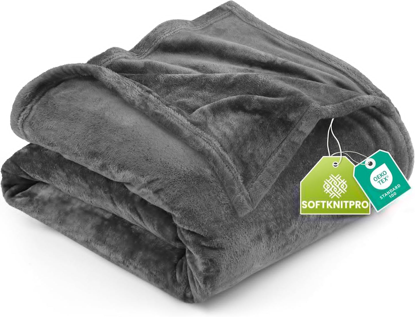 Utopia Bedding Fleece Blanket - Luxury Soft Microfiber Twin XL Size | Grey 300GSM (90x76 Inch)