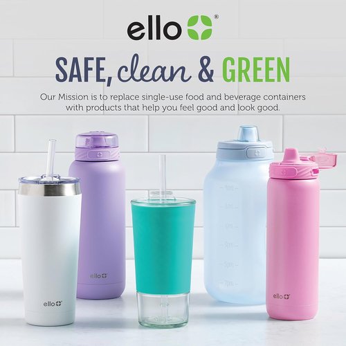 Ello Ogden Ceramic Travel Mug - Splash-Resistant Slider Lid & Silicone Boot | 16 oz Gray, BPA Free & Dishwasher Safe