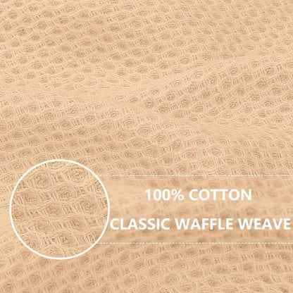 Homaxy Kitchen Dish Towels - 100% Cotton Waffle Weave, Ultra Soft & Absorbent, 13 x 28 Inches, 8-Pack, Apricot