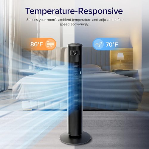 LEVOIT Classic 42-Inch Tower Fan - 1252 CFM Powerful Cooling with 12 Speeds, 90° Oscillation & Remote Control
