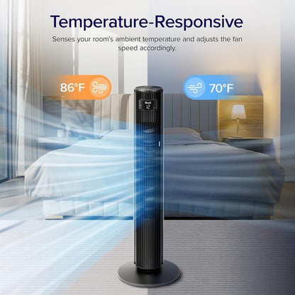 LEVOIT Classic 42-Inch Tower Fan - 1252 CFM Powerful Cooling with 12 Speeds, 90° Oscillation & Remote Control