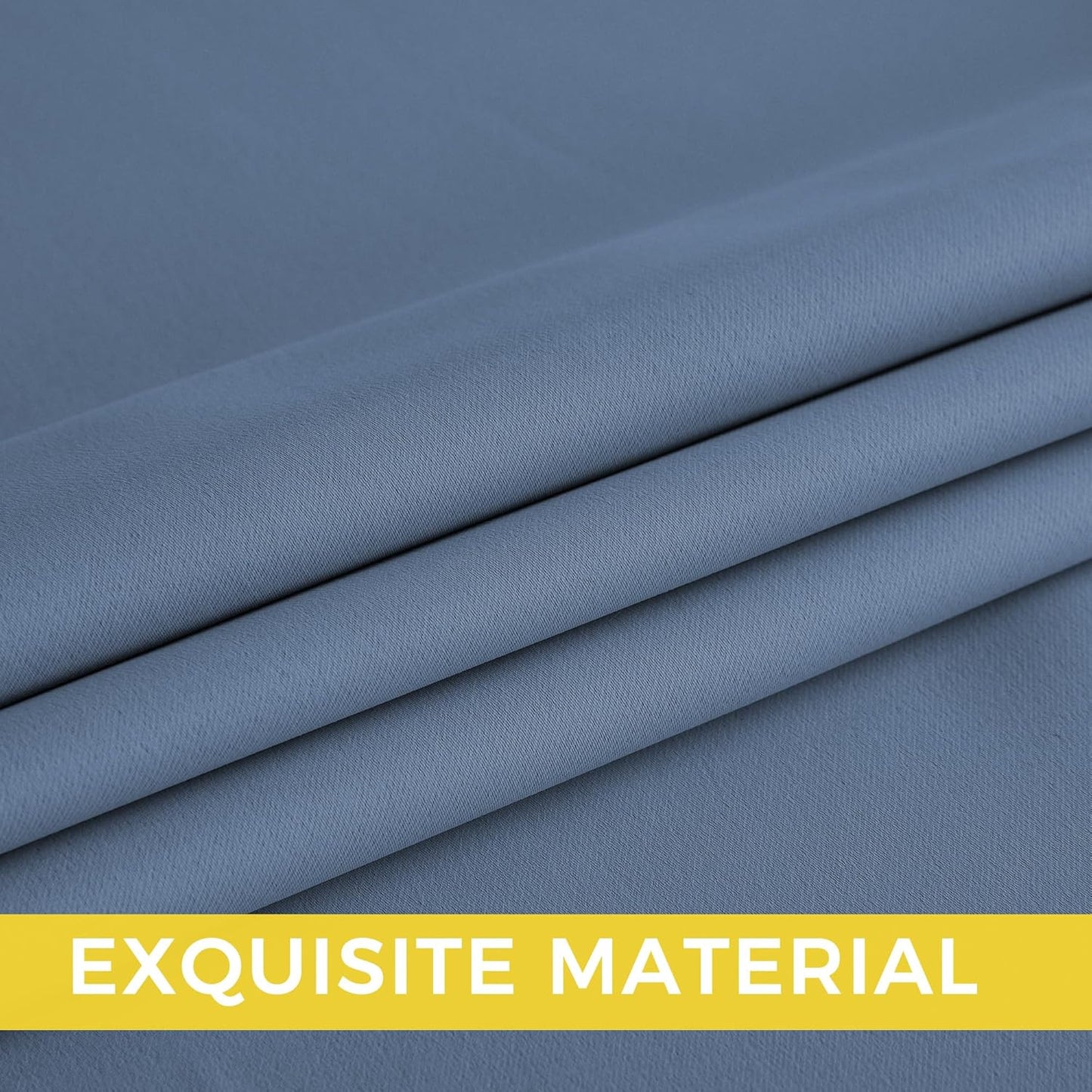 NICETOWN Room Darkening Curtains - Stone Blue Drapery Panels, 52" x 84" for Enhanced Privacy