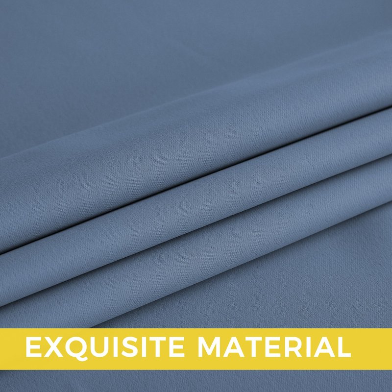 NICETOWN Blackout Curtains Grommet 2 Panels 72 Inches Long, Stone Blue