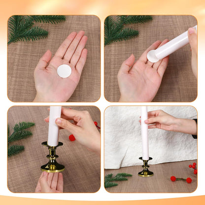 Skiennix Taper Candle Holder Inserts - 20 Pcs Adhesive Grips for Secure Candle Placement | Perfect for Weddings & Holidays