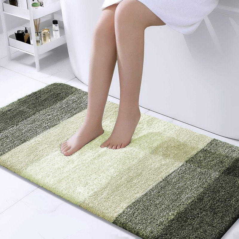 OLANLY Bathroom Runner Rugs Mat 44x24, Extra Soft Absorbent Microfiber Bath Rugs, Rubber Backing, Quick Dry, Washable Long Bath Mats for Bathroom, Tub and Shower, Home Decor Accessories, Dark Green