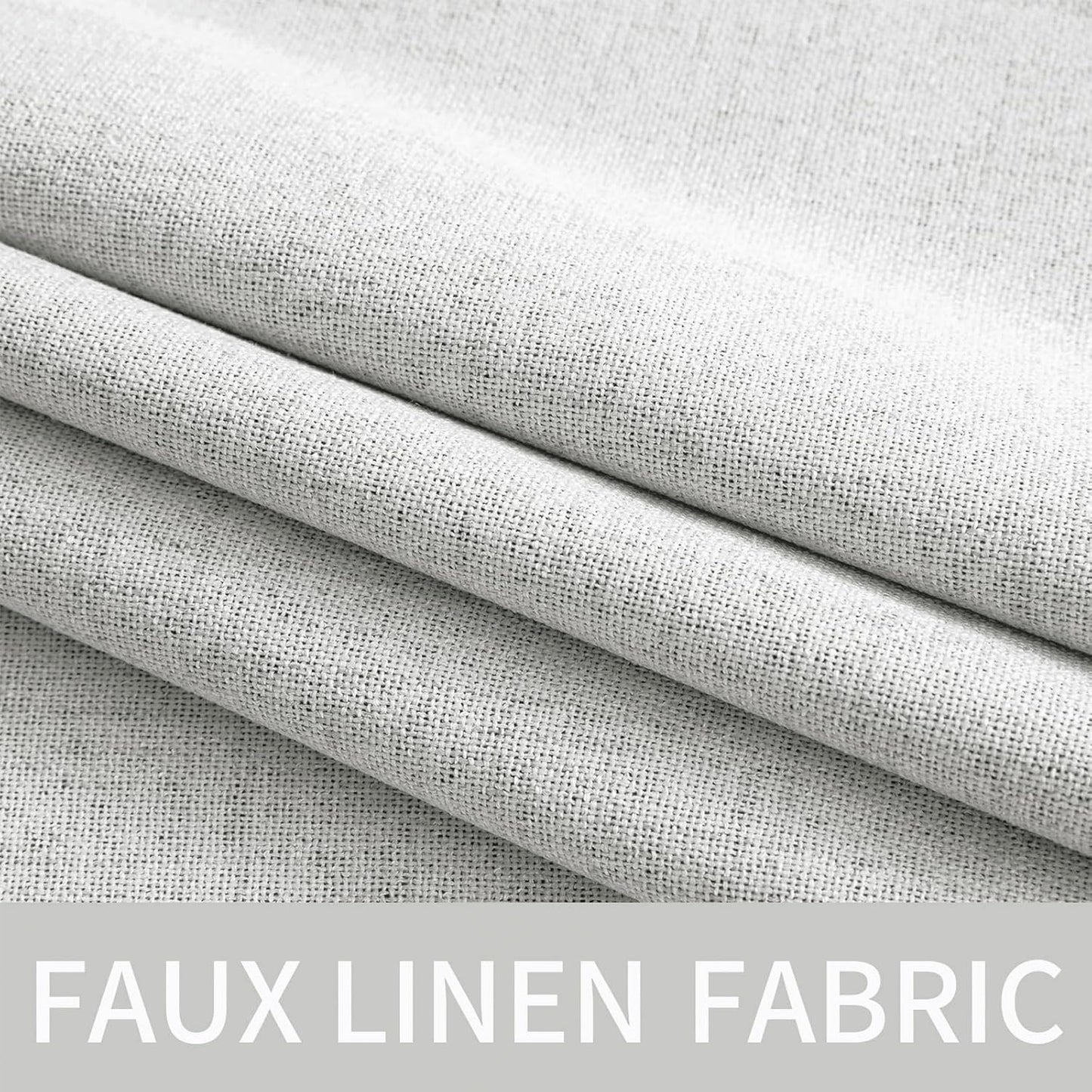 MIULEE 90-Inch Linen Textured Blackout Curtains - Thermal Insulated Heathered White Drapes | Luxury Room Darkening for Bedroom & Living Room (2 Panels)