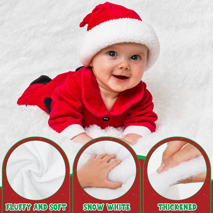 QZYL Snow Blankets - 2 PCS Thick 3×8 FT Artificial Fake Snow for Christmas Village Display & Winter Decor