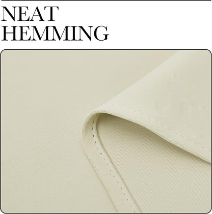 NICETOWN Room Darkening Curtains - Beige 96" Long Drape Panels for Total Privacy | Set of 2 (55" Wide)
