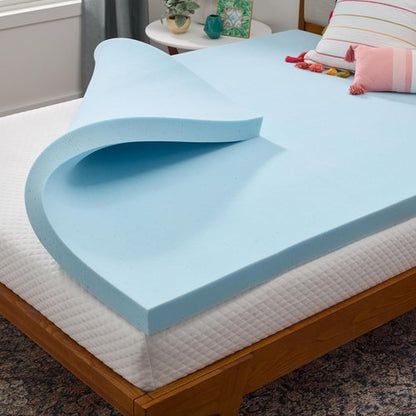 Linenspa Memory Foam Mattress Topper - 3 Inch Gel-Infused Full Size - Plush, Cooling & Pressure Relieving - CertiPUR Certified
