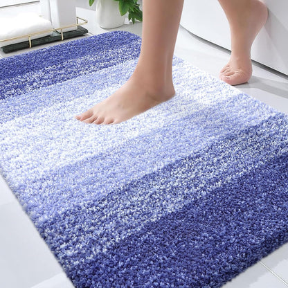 OLANLY Bathroom Rugs - Extra Soft Microfiber Mat 34x21 | Quick Dry & Machine Washable, Blue-Violet