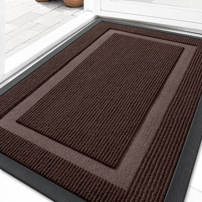 OLANLY Waterproof Front Door Mat - All-Season, Fade Resistant, Easy Clean | 33x21, Dark Brown