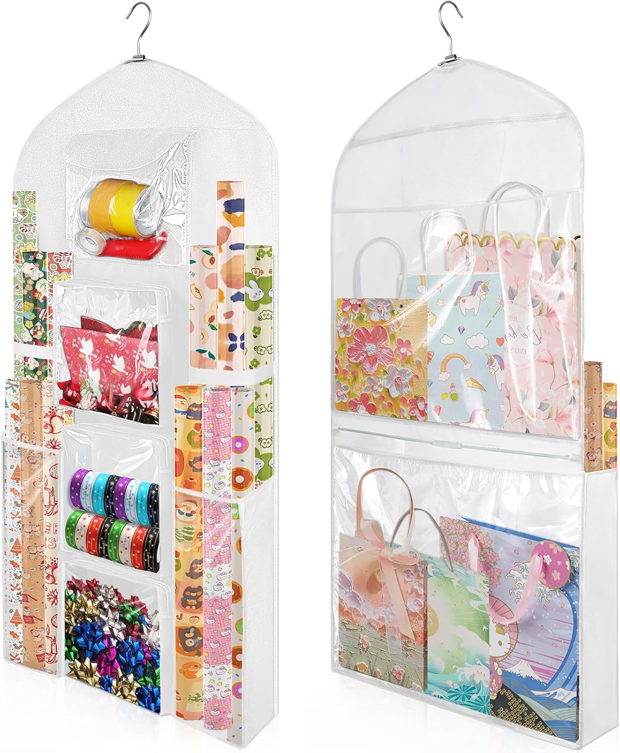 Oxford Extra Large Gift Wrapping Paper Storage Bag - Double-Sided Christmas Wrapper Organizer, 48x24